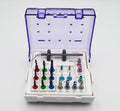 Implant 21 Pieces Long & Short Drills Kit with Color-Coded Depth Stoppers & Precision Depth Gauge | Stainless Steel | Smooth, Controlled Drilling Performance | Reusable, Autoclavable #OS1098
