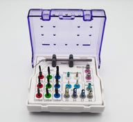 Implant 21 Pieces Long & Short Drills Kit with Color-Coded Depth Stoppers & Precision Depth Gauge | Stainless Steel | Smooth, Controlled Drilling Performance | Reusable, Autoclavable #OS1098