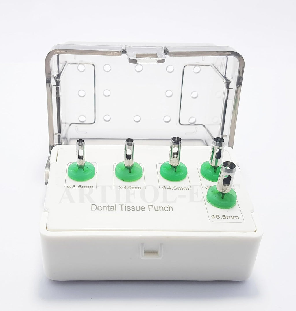 Dental Implant Tissue Punch Kit – 5-Piece Stainless Steel Set for Implant Surgery | Precision Soft Tissue Punches OS1021