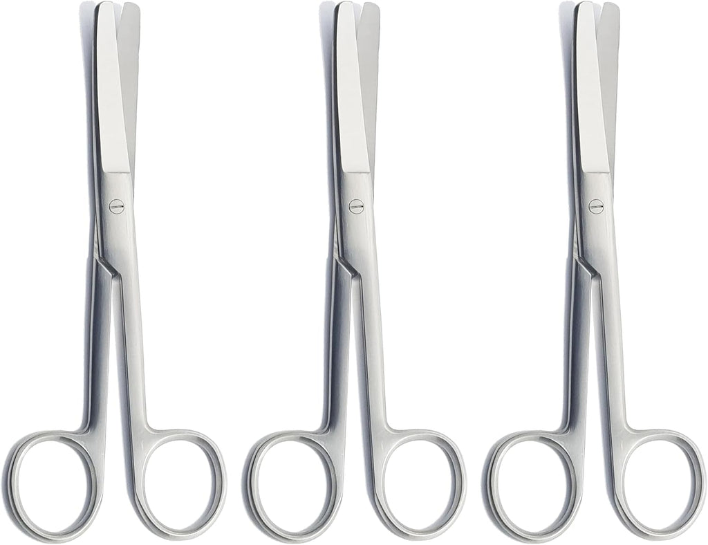 Operating Scissors – Curved Blunt/Blunt, 16.5 cm | Stainless Steel Surgical Scissors | Reusable & Autoclavable – 3 Pcs Set #113910015