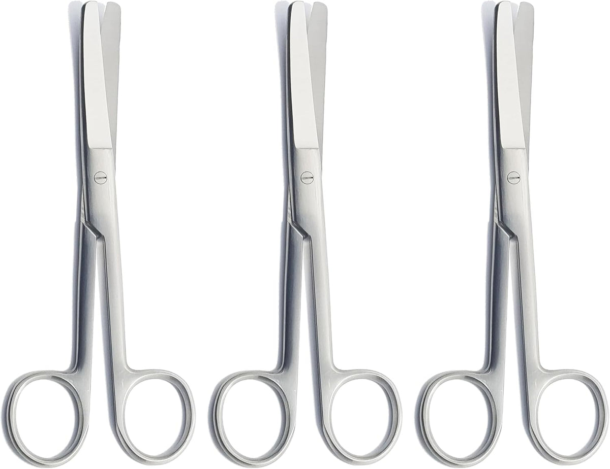 Operating Scissors – Curved Blunt/Blunt, 16.5 cm | Stainless Steel Surgical Scissors | Reusable & Autoclavable – 3 Pcs Set #113910015