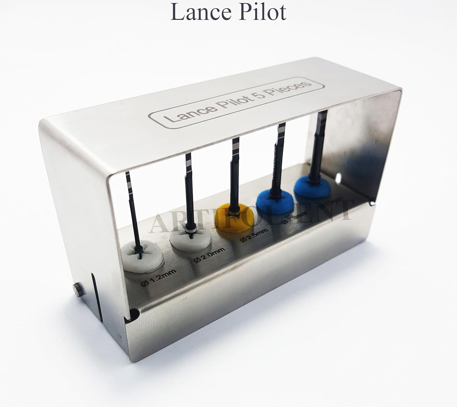 Long Lance Pilot Drills Kit Implant Positioning Black Titanium Coated Drill Set of 5 Pcs, #OS1033