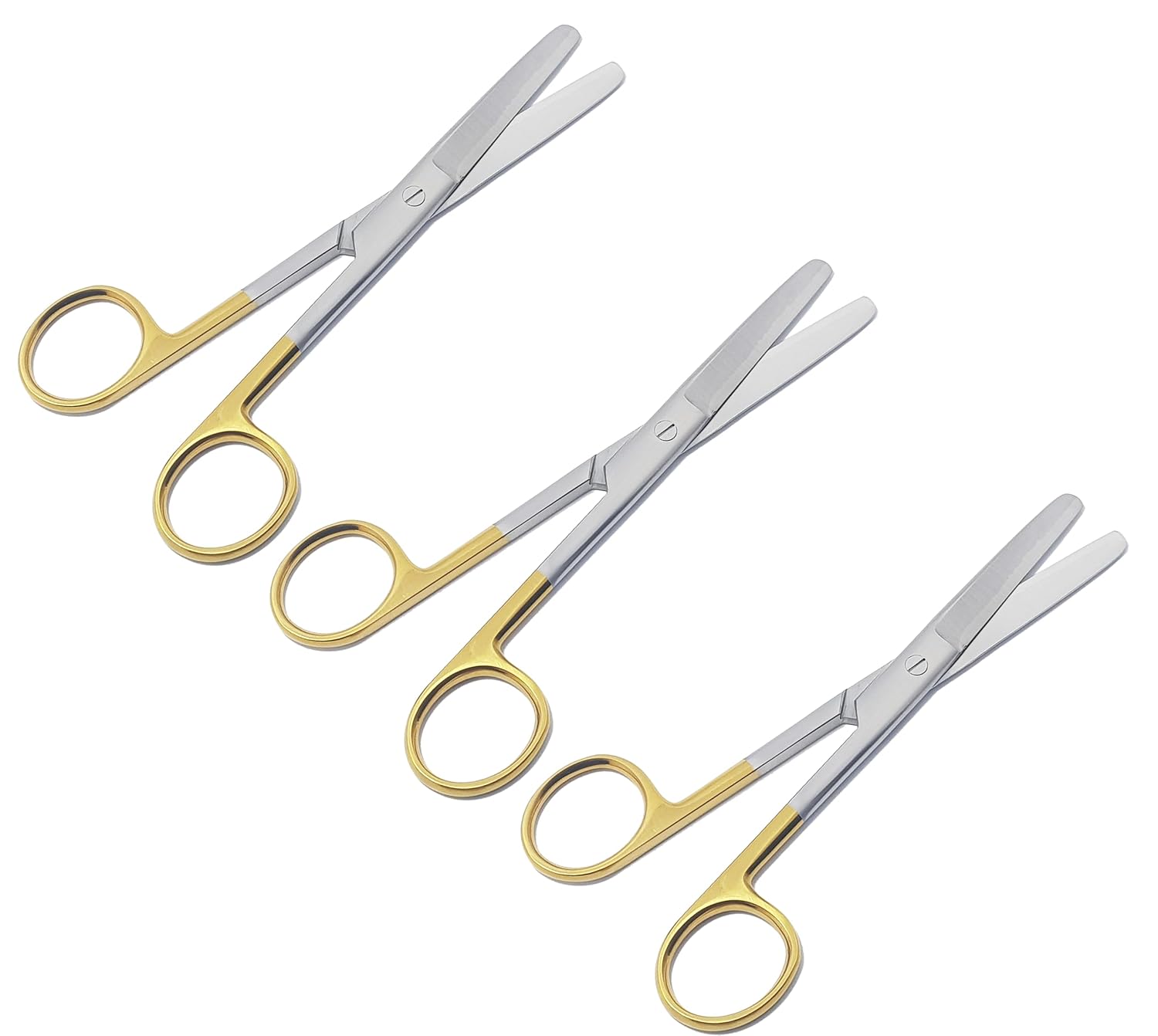 TC Operating Scissors – Straight B/B 14.5 cm (5.5") | Dressing Shears with Tungsten Carbide Blades & Gold-Plated Handles | Surgical Stainless Steel