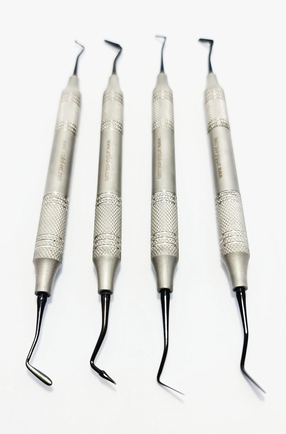 Dental Restorative Kit – 4 Pcs Double-Ended Black Titanium Coated Instruments | Stainless Steel Handles | Composite Resin Filling #tncipcl