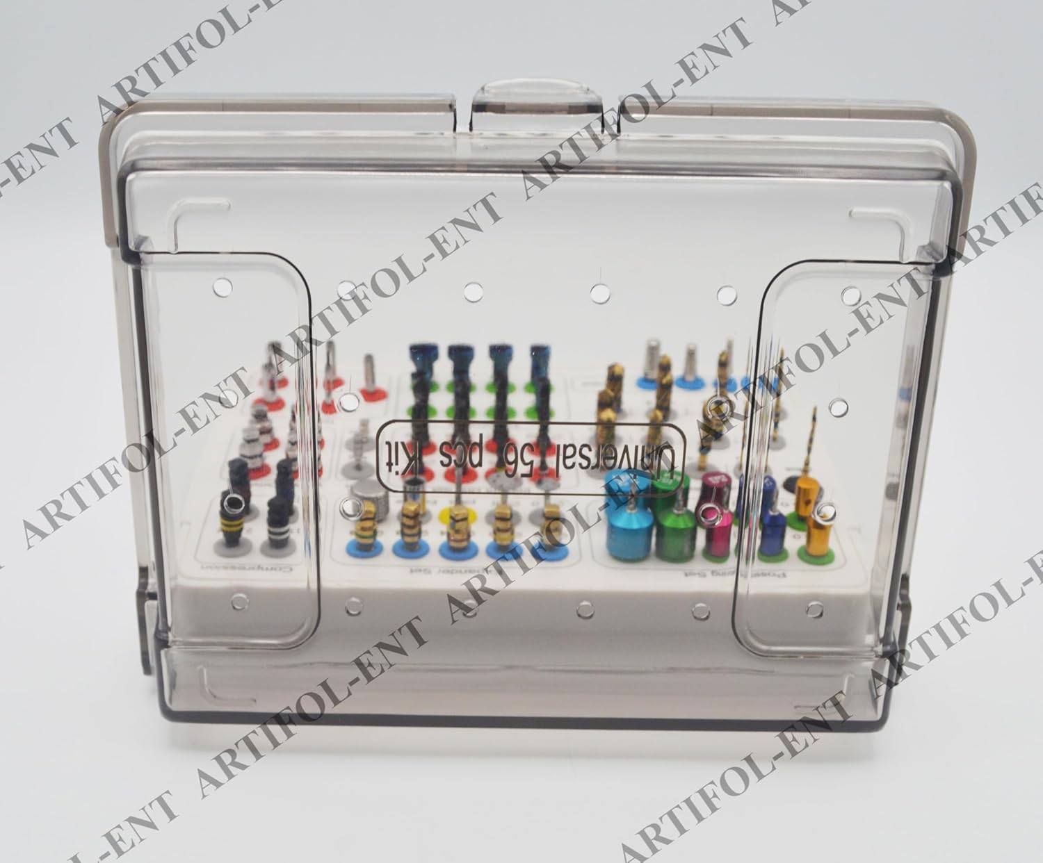 56-Piece Universal Technical Kit – Gold & Black Coated Drill System | Compression Bolts, Alignment Guides & Implant Positioning Kit #OS-10101