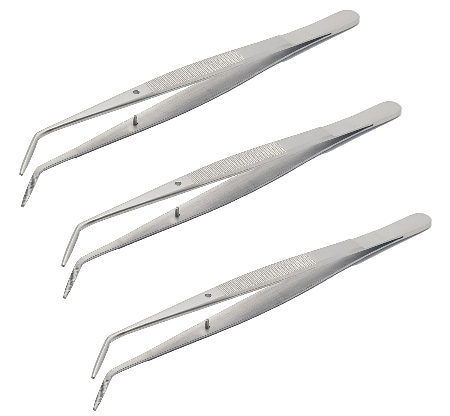 College Tweezers / Cotton Pliers – 3-Piece Set, 15.7 cm (6") | Surgical & Dental Forceps with Serrated Tips #114500011