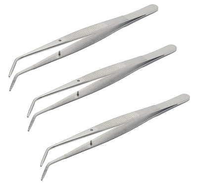 Pinces à deux anneaux / Pinces à coton – Lot de 3, 15,7 cm (6") | Pinces chirurgicales et dentaires à pointes striées #114500011