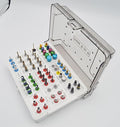 56-Piece Universal Technical Kit – Gold & Black Coated Drill System | Compression Bolts, Alignment Guides & Implant Positioning Kit #OS-10101