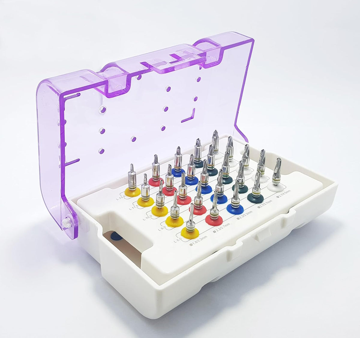 Conical Drills Set with Stoppers – 25 Pcs Dental Implant Drill Kit with Storage Box | Surgical Implant Tools #OS1048