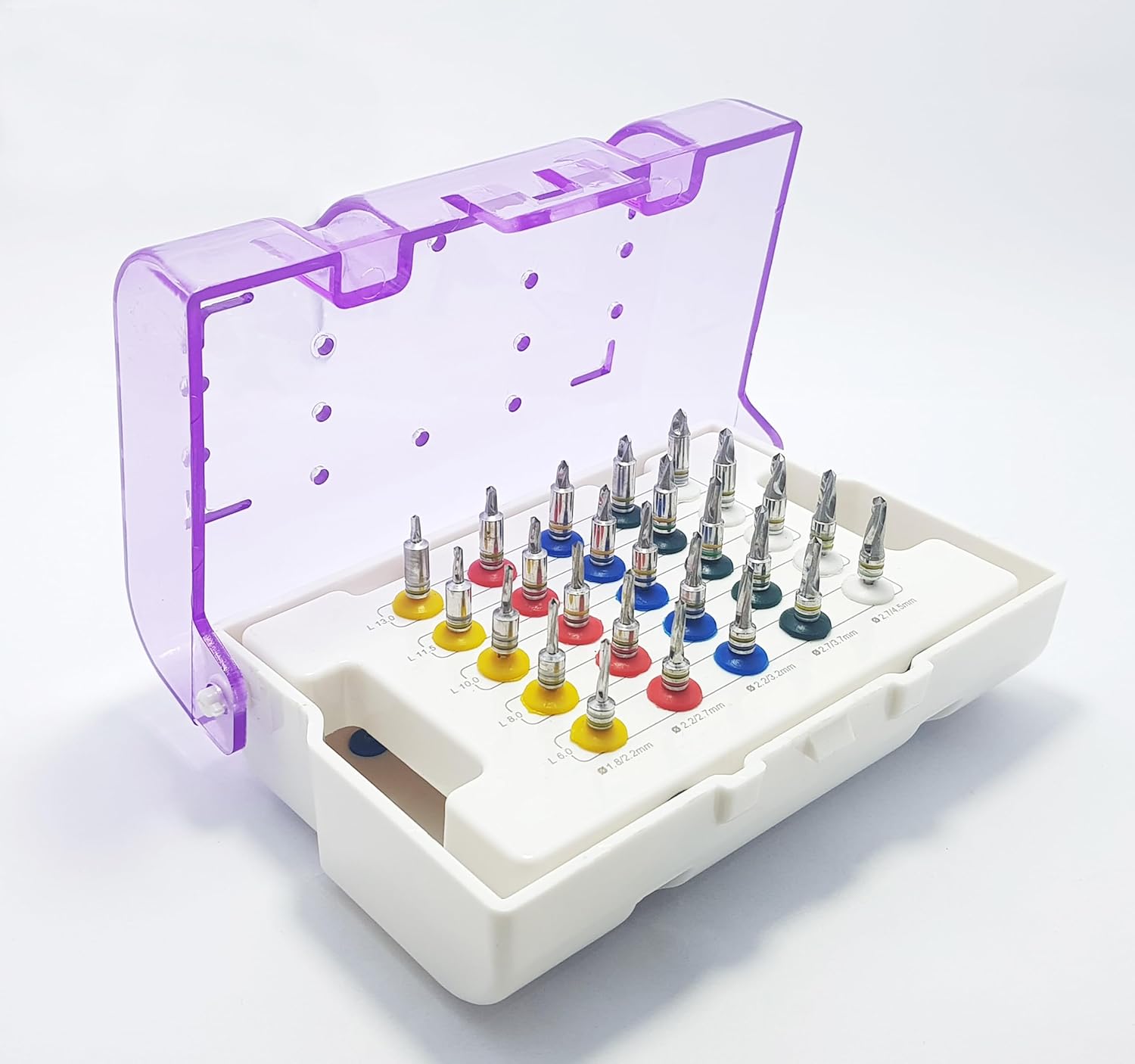 Conical Drills Set with Stoppers – 25 Pcs Dental Implant Drill Kit with Storage Box | Surgical Implant Tools #OS1048