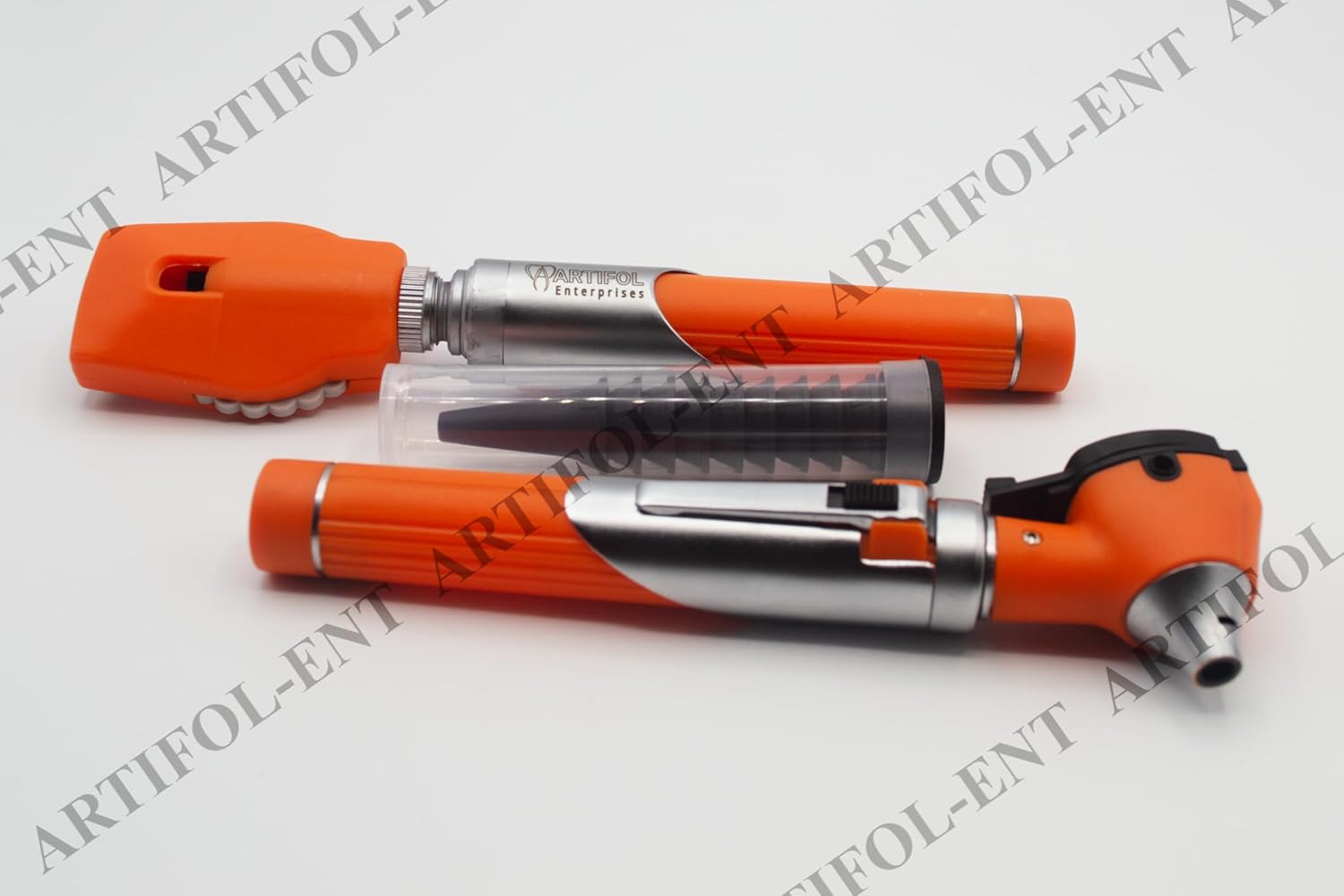 Artifol Student Home Use ENT Otoscope Examination Kit – Fiber Optic Diagnostic Set, Orange Color #OS1090