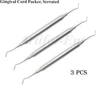 Set di strumenti per la retrazione del cordone gengivale – Strumenti di retrazione a doppia estremità dentati con impugnatura ergonomica cava (3 pezzi) – CSI1
