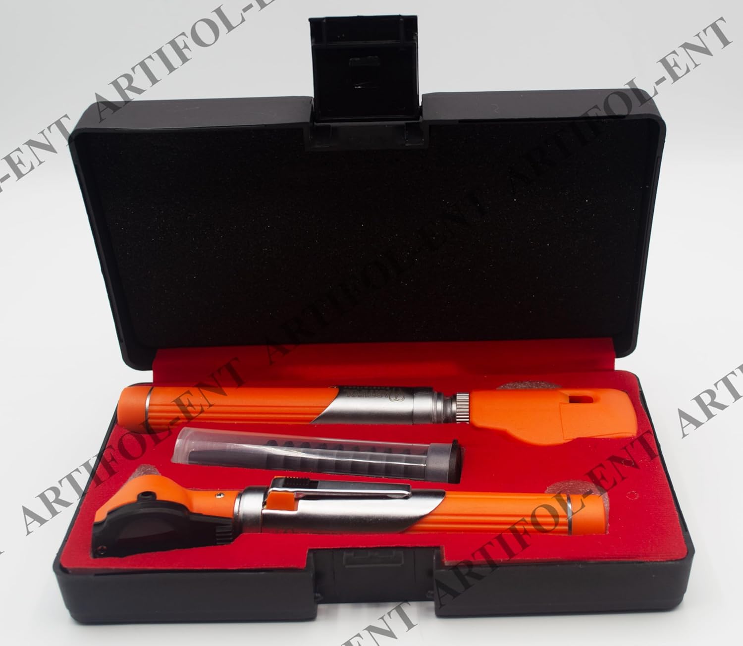 Artifol Student Home Use ENT Otoscope Examination Kit – Fiber Optic Diagnostic Set, Orange Color #OS1090