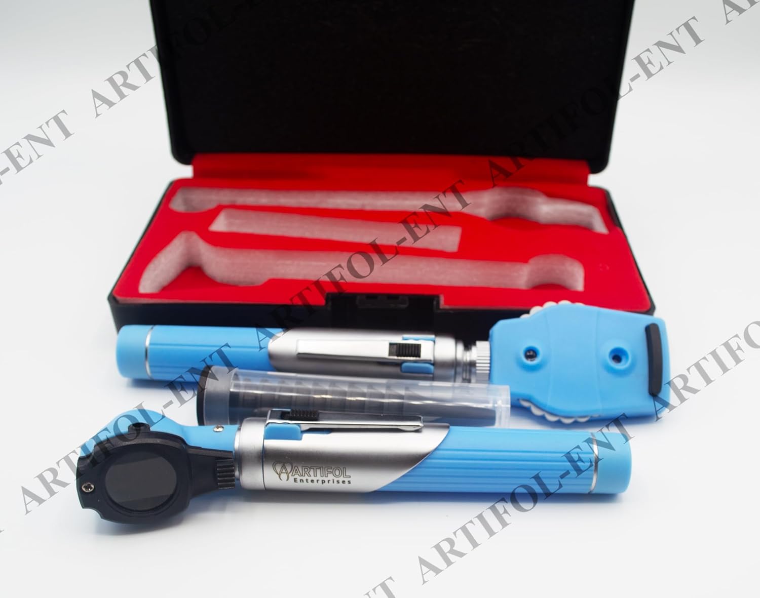 Artifol Student Home Use ENT Otoscope Examination Kit – Fiber Optic Diagnostic Set, Sky Blue Color #OS1097