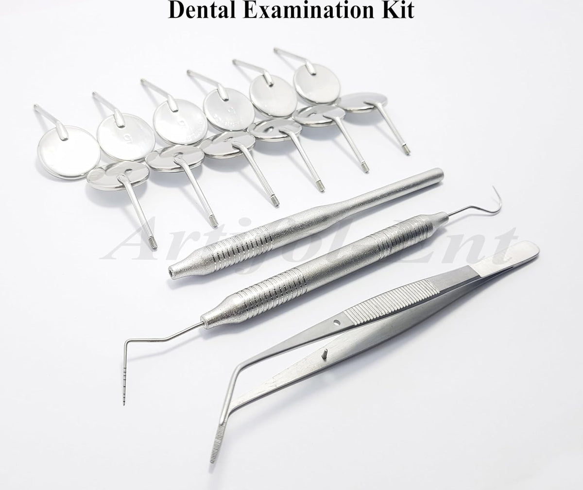 Dental Examination Kit for Dentists & Dental Students,Diagnostic Set Dental Mirrors, Mirror Handle, Explorer William Probe, Dressing Tweezers/Cotton Plier, Basic Dental Exam Kit Beautiful Storage Case