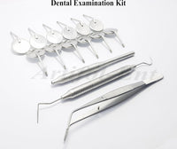 Dental Examination Kit for Dentists & Dental Students,Diagnostic Set Dental Mirrors, Mirror Handle, Explorer William Probe, Dressing Tweezers/Cotton Plier, Basic Dental Exam Kit Beautiful Storage Case