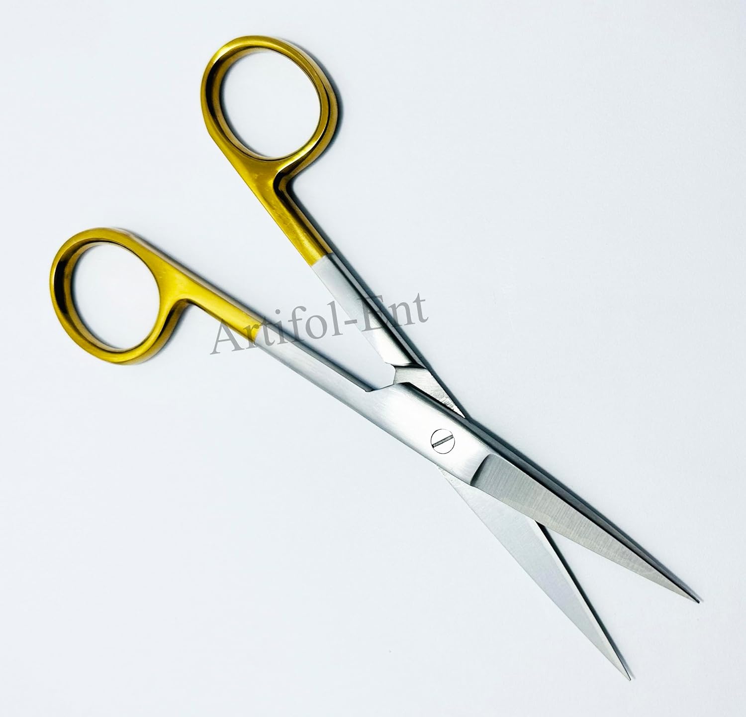 Surgical Operating Scissors – T/C Stainless Steel, Straight Blades 14.5 cm (5.5") | Dressing Shears with Titanium Gold-Plated Handles
