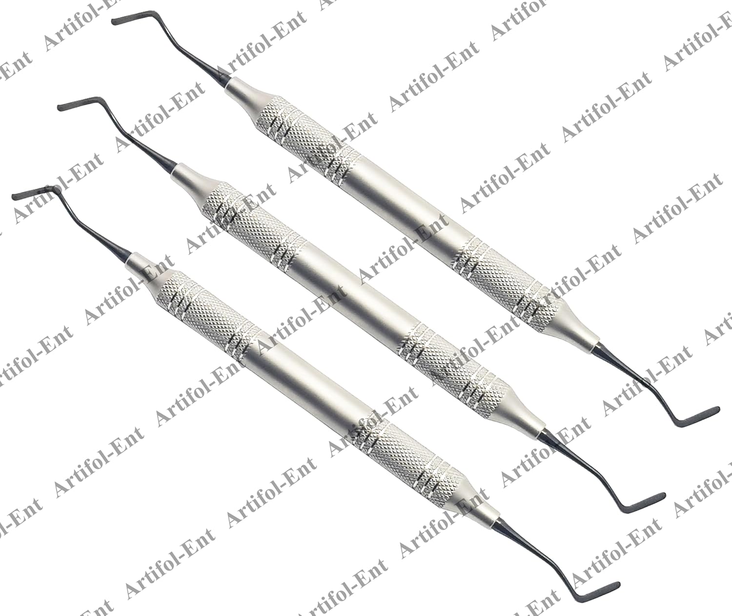 4 Goldstin Flexy-Thin Composite Filling Instruments – 3 Pcs Set  Titanium Black-Coated Tips | Flexible Reversed & Flared Paddle Design | Ergonomic Hollow Handles | #TNCIGFT4