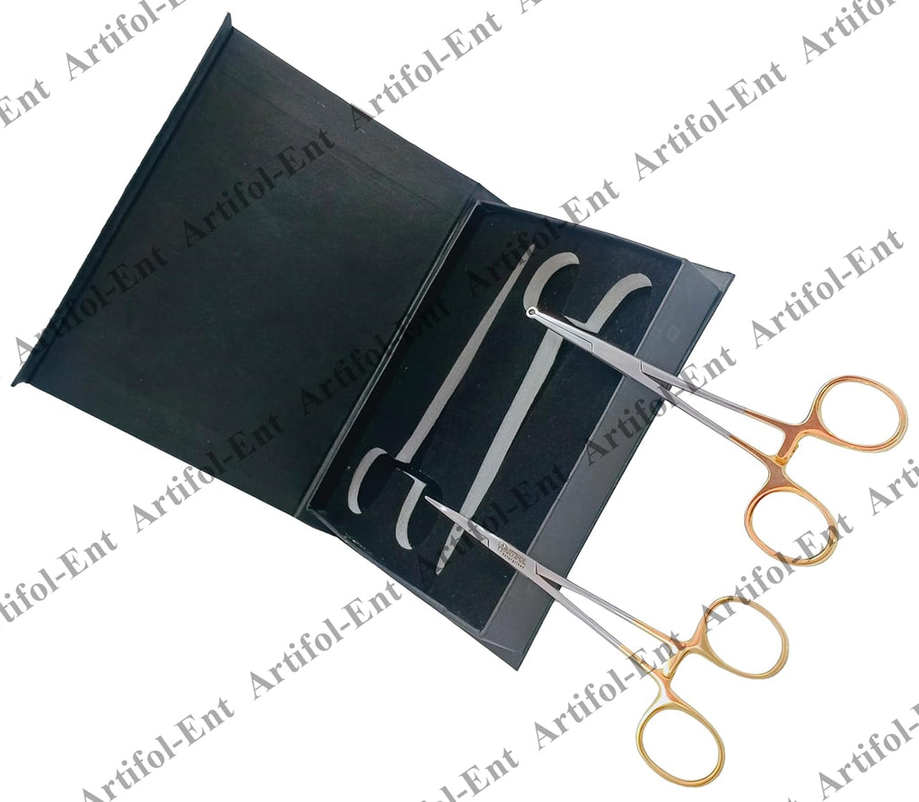 2-Piece No-Scalpel Vasectomy Fixator Forceps Kit – Stainless Steel, Ergonomic & Autoclavable Surgical Set | Blunt-Tip & Curved Forceps