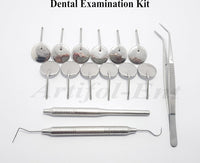 Dental Examination Kit for Dentists & Dental Students,Diagnostic Set Dental Mirrors, Mirror Handle, Explorer William Probe, Dressing Tweezers/Cotton Plier, Basic Dental Exam Kit Beautiful Storage Case