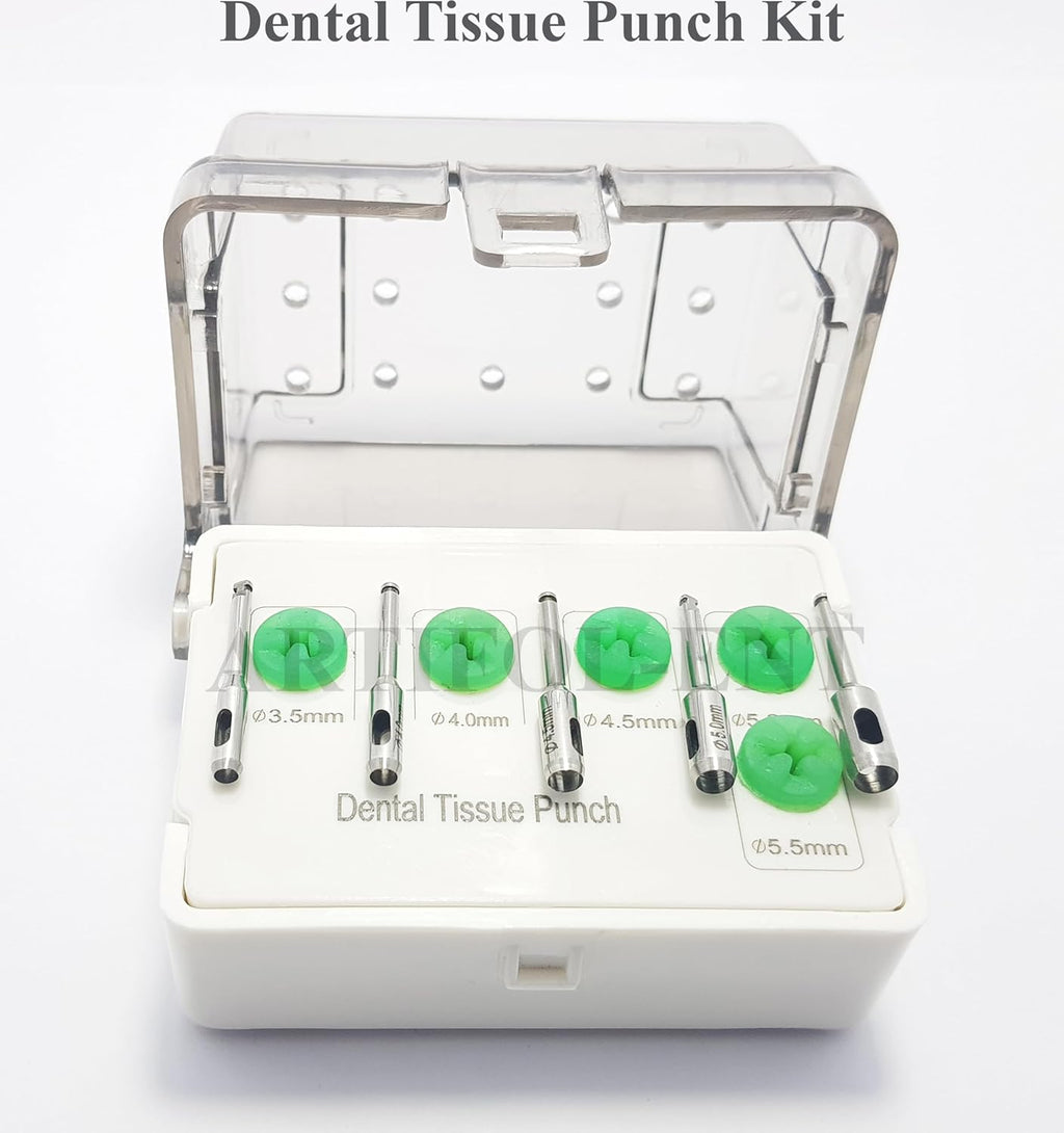 Dental Implant Tissue Punch Kit – 5-Piece Stainless Steel Set for Implant Surgery | Precision Soft Tissue Punches OS1021