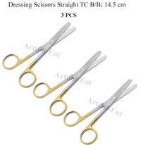 TC Operating Scissors – Straight B/B 14.5 cm (5.5") | Dressing Shears with Tungsten Carbide Blades & Gold-Plated Handles | Surgical Stainless Steel