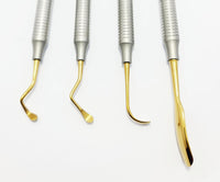 Dental Sinus Lift Kit – 4 Pcs Stainless Steel with Gold-Plated Tips | Implant Dentistry Sinus Elevation Instruments #	‎SLG1101-1, 2, 3, 4