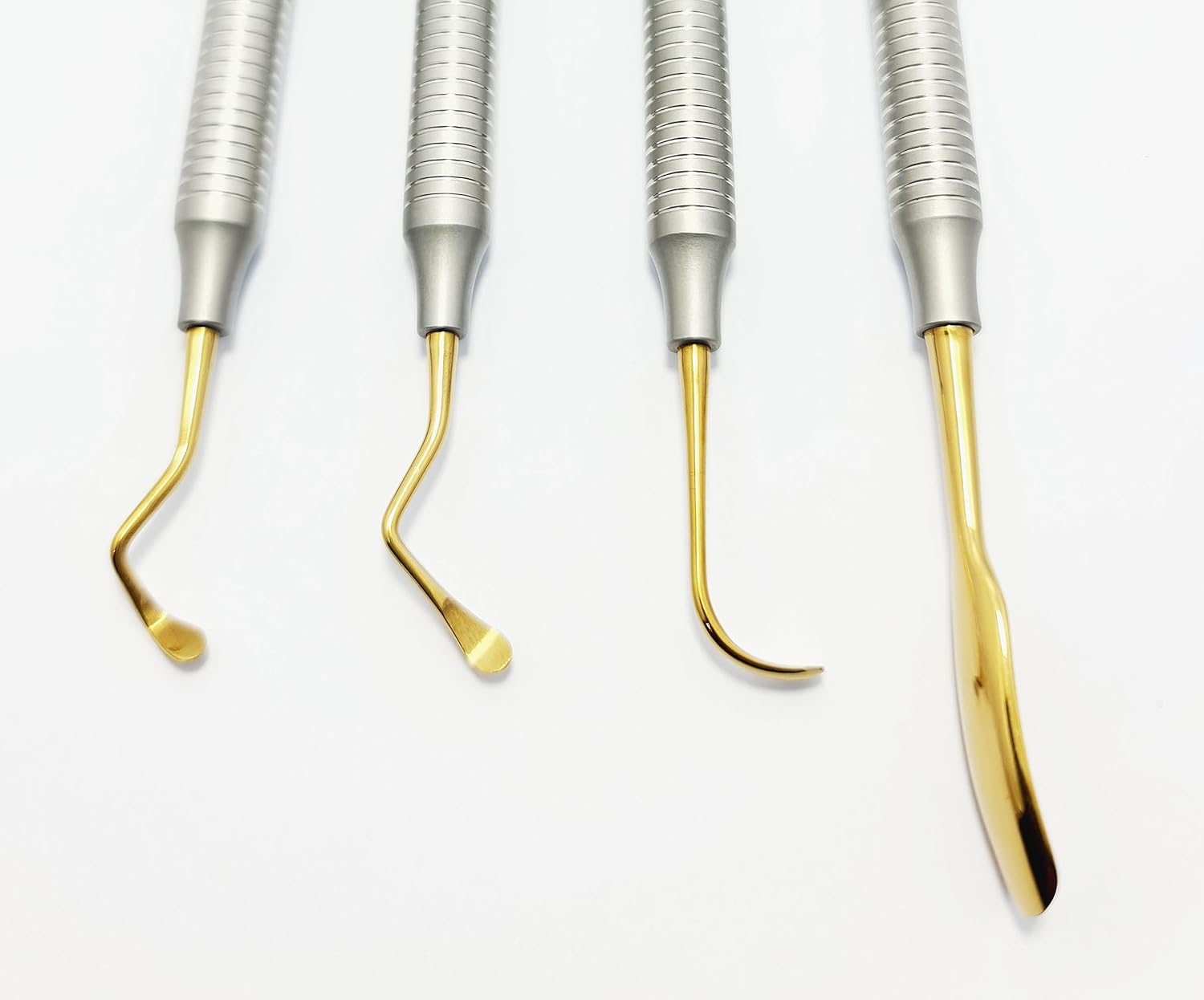 Dental Sinus Lift Kit – 4 Pcs Stainless Steel with Gold-Plated Tips | Implant Dentistry Sinus Elevation Instruments #	‎SLG1101-1, 2, 3, 4