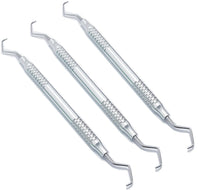 Gracey Curettes Set – 3 Pcs Size 9/10 | Double-Ended Periodontal Instruments | Silver Aluminum Handles #GR910