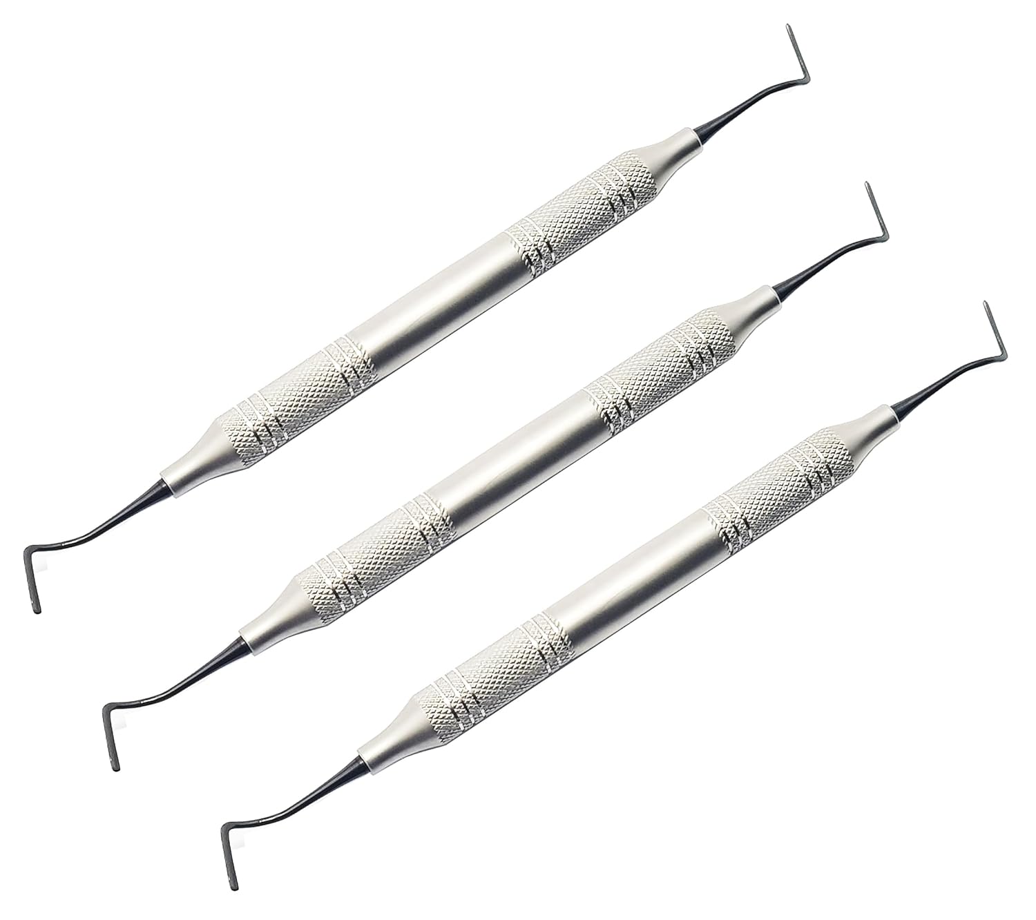 Interproximal Composite Carver Dental Instrument Set – 3 Pcs | Titanium Black-Coated Tips | Ergonomic Hollow Handle #TNCVIPC