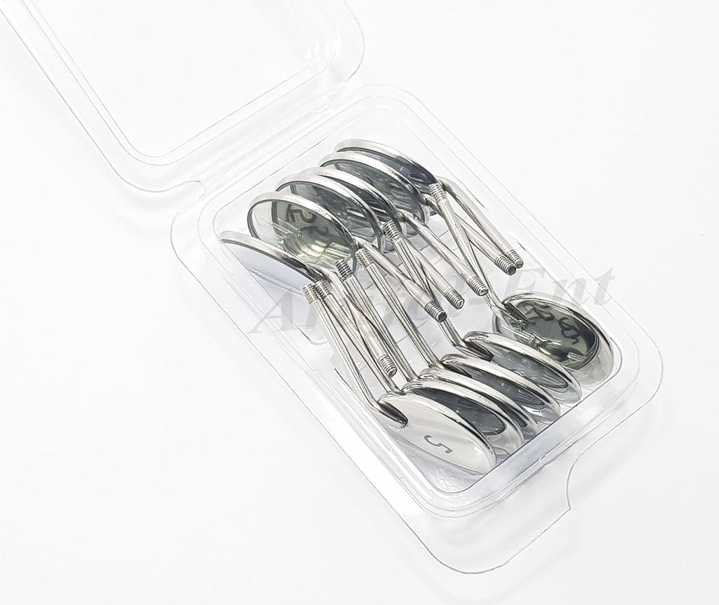 Dental Mouth Mirrors #5 – Pack of 12 Pcs with 2 Mirror Handles | Stainless Steel Dental Examination Mirrors | Reusable & Autoclavable Tools #‎MH6-1 & 122910333