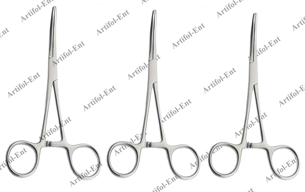 Rochester Carmalt Forceps – 16 cm Curved (3 Pcs Set)  Stainless Steel Surgical Forceps for Precise Tissue Handling | #115910198