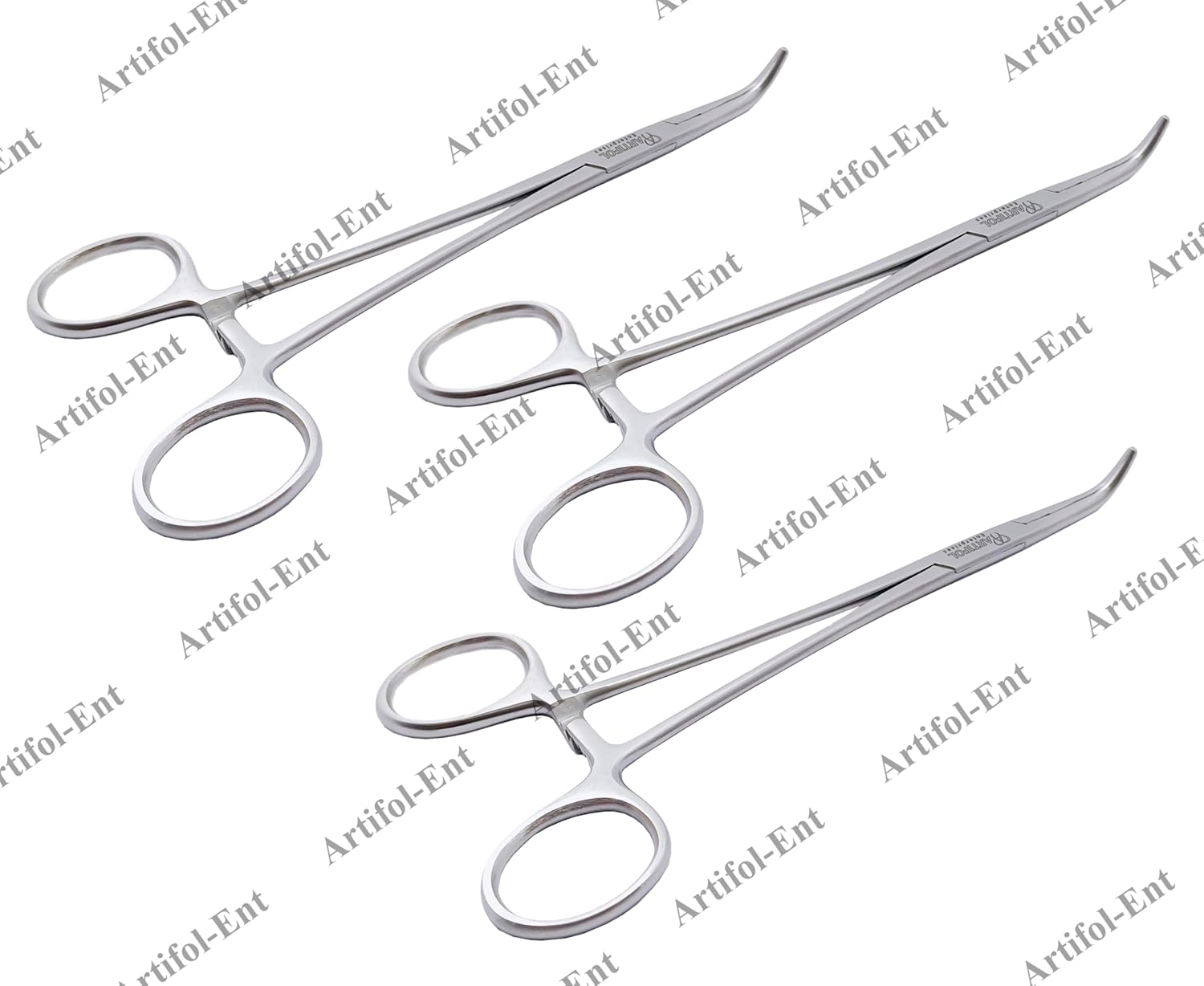 LAHEY Gall Duct Clamps – 19 cm Curved | 3 Pcs Set | Stainless Steel | Precision Bile Duct Management #115910261