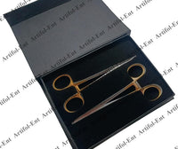 Kit di pinze per fissazione della vasectomia senza bisturi in 2 pezzi – Set chirurgico in acciaio inossidabile, ergonomico e autoclavabile | Pinze a punta smussata e curve