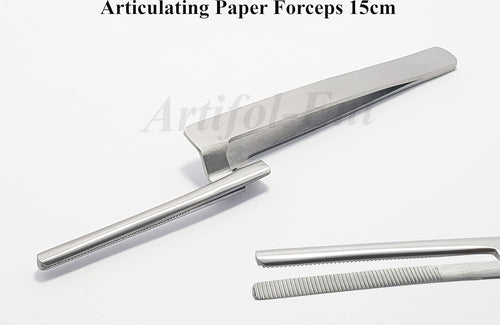 Articulating Paper Forceps APF2 – Straight 15 cm Dental Paper Holder Tweezers | Restoration & Occlusion Plier | 5-Piece Set