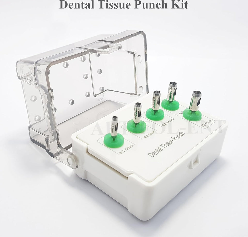 Dental Implant Tissue Punch Kit – 5-Piece Stainless Steel Set for Implant Surgery | Precision Soft Tissue Punches OS1021