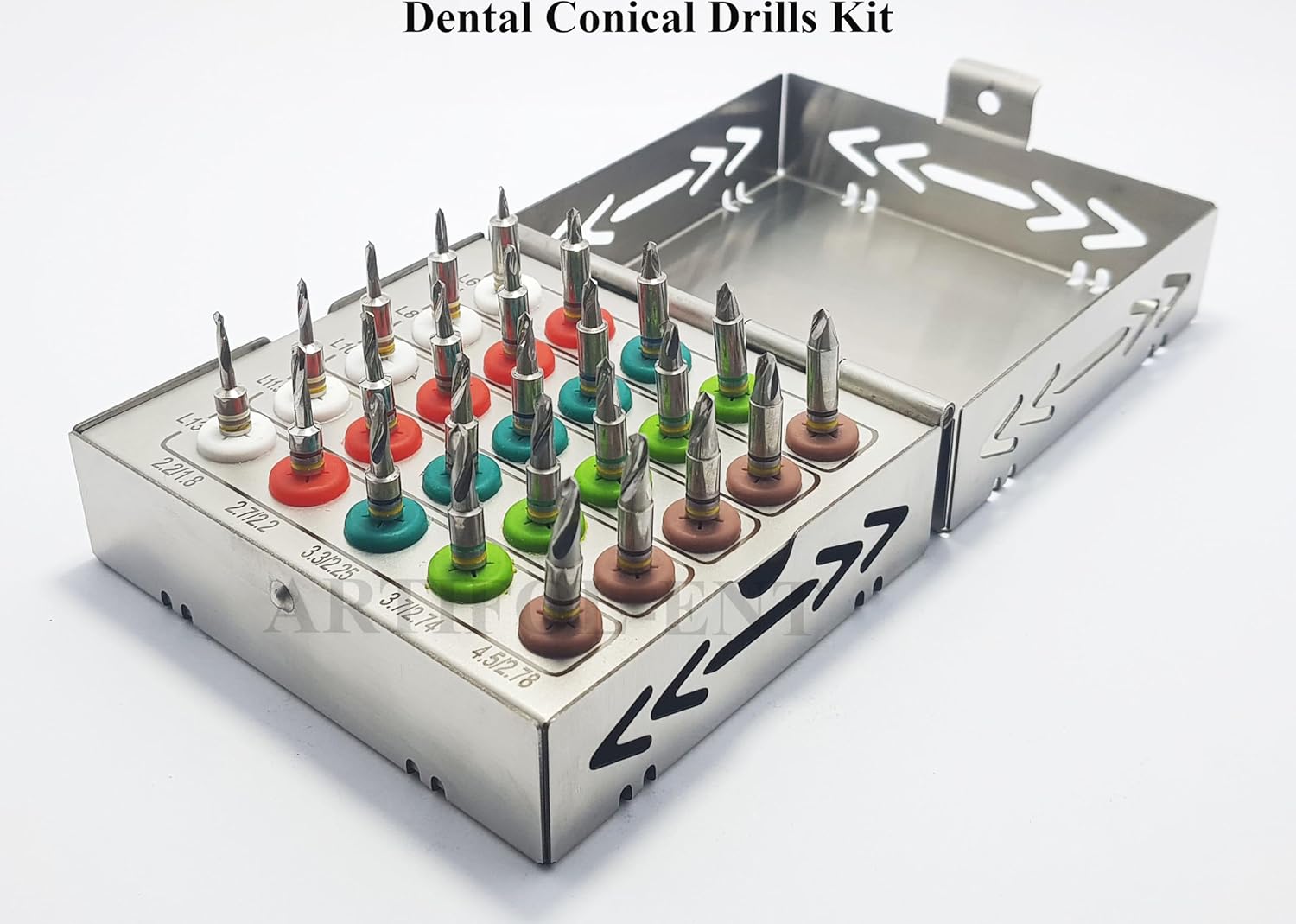 25-Piece Conical Drills Dental Implant Kit with Stoppers | Precision Implant Drill Set for Implant Site Preparation | Reusable & Autoclavable #OS1020