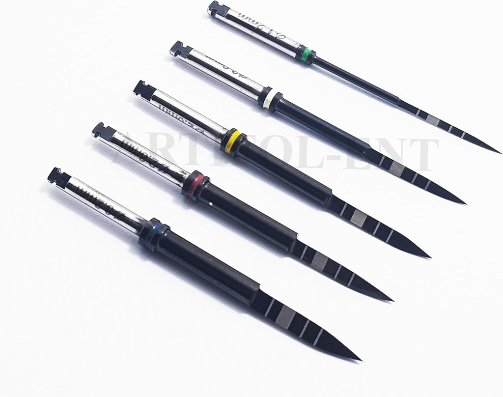 Long Lance Pilot Drills Kit Implant Positioning Black Titanium Coated Drill Set of 5 Pcs, #OS1033