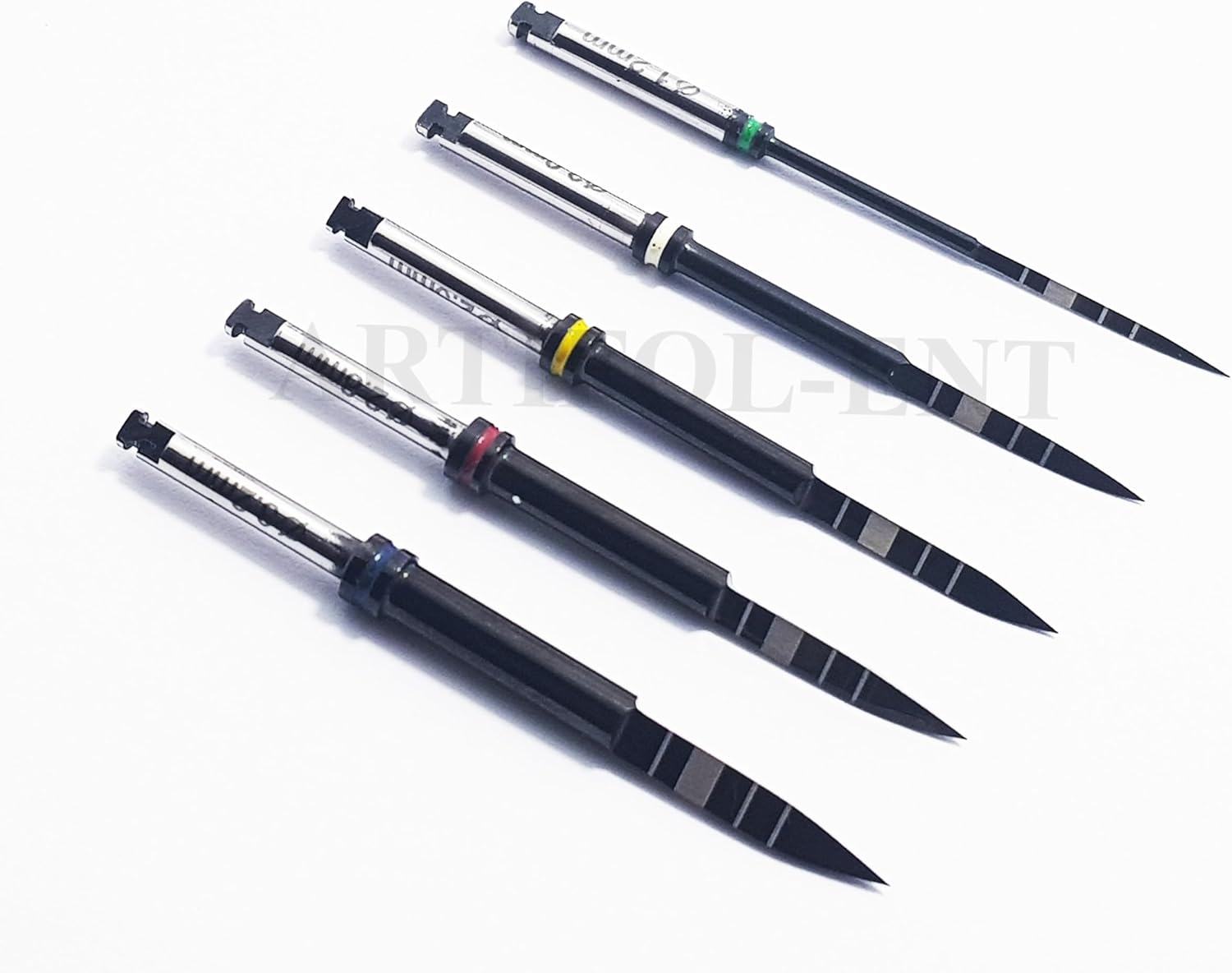 Long Lance Pilot Drills Kit Implant Positioning Black Titanium Coated Drill Set of 5 Pcs, #OS1033