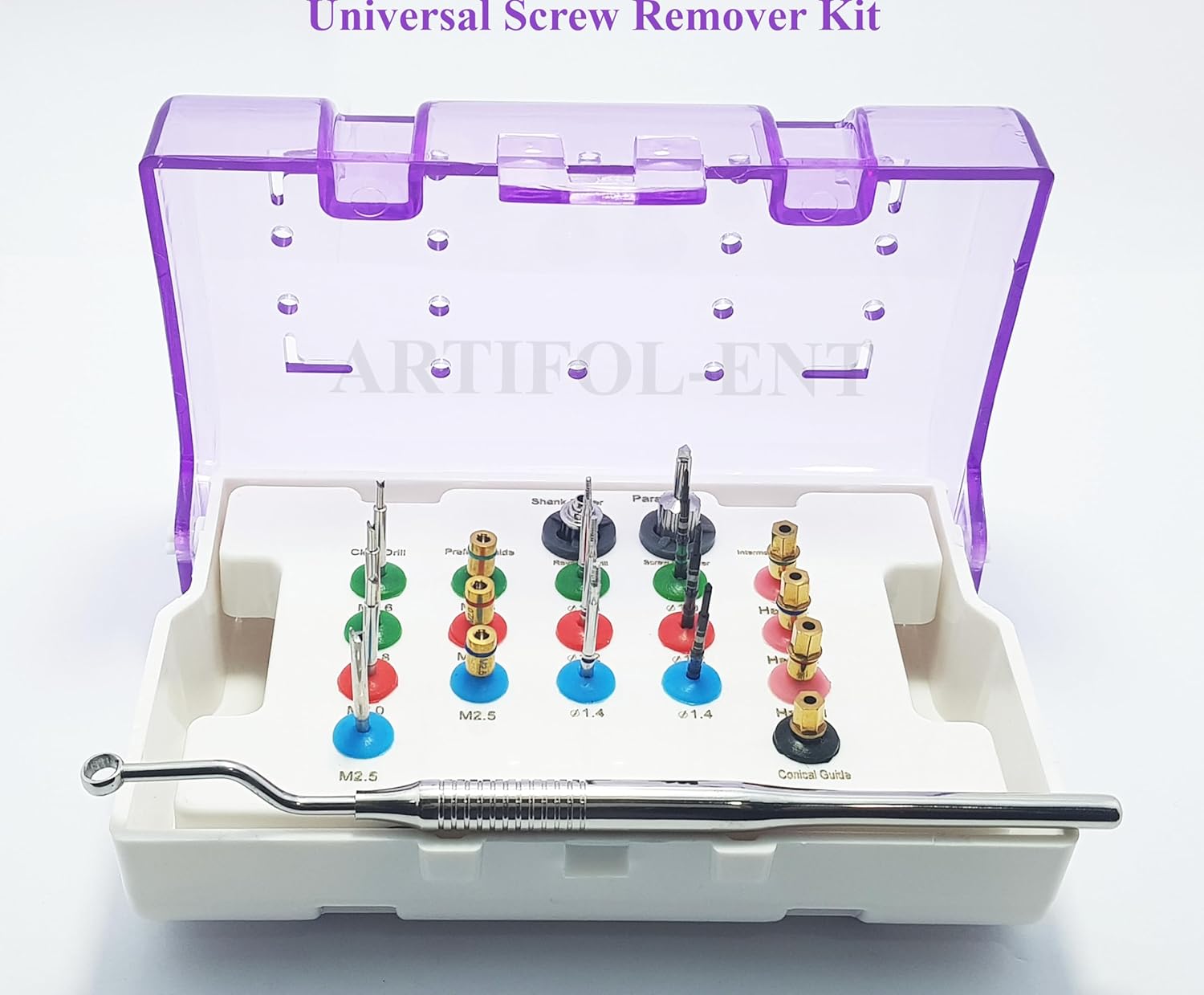 20-Piece Universal SRK Broken Screw Removal Kit – Precision Screw Remover Instruments with Plastic Storage Box | Reusable & Durable #OS1041
