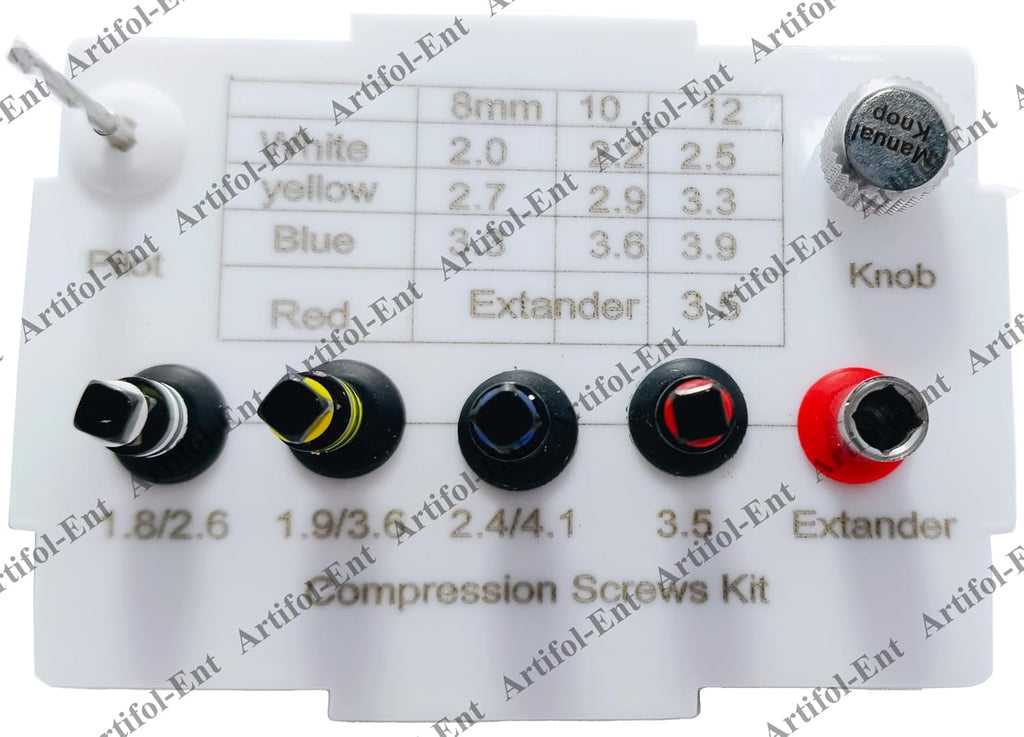Artifol Dental Compression Screws Kit – 7-Piece Expander Screw Set with Storage Box | Sinus Lift & Implant Tools #OS1063