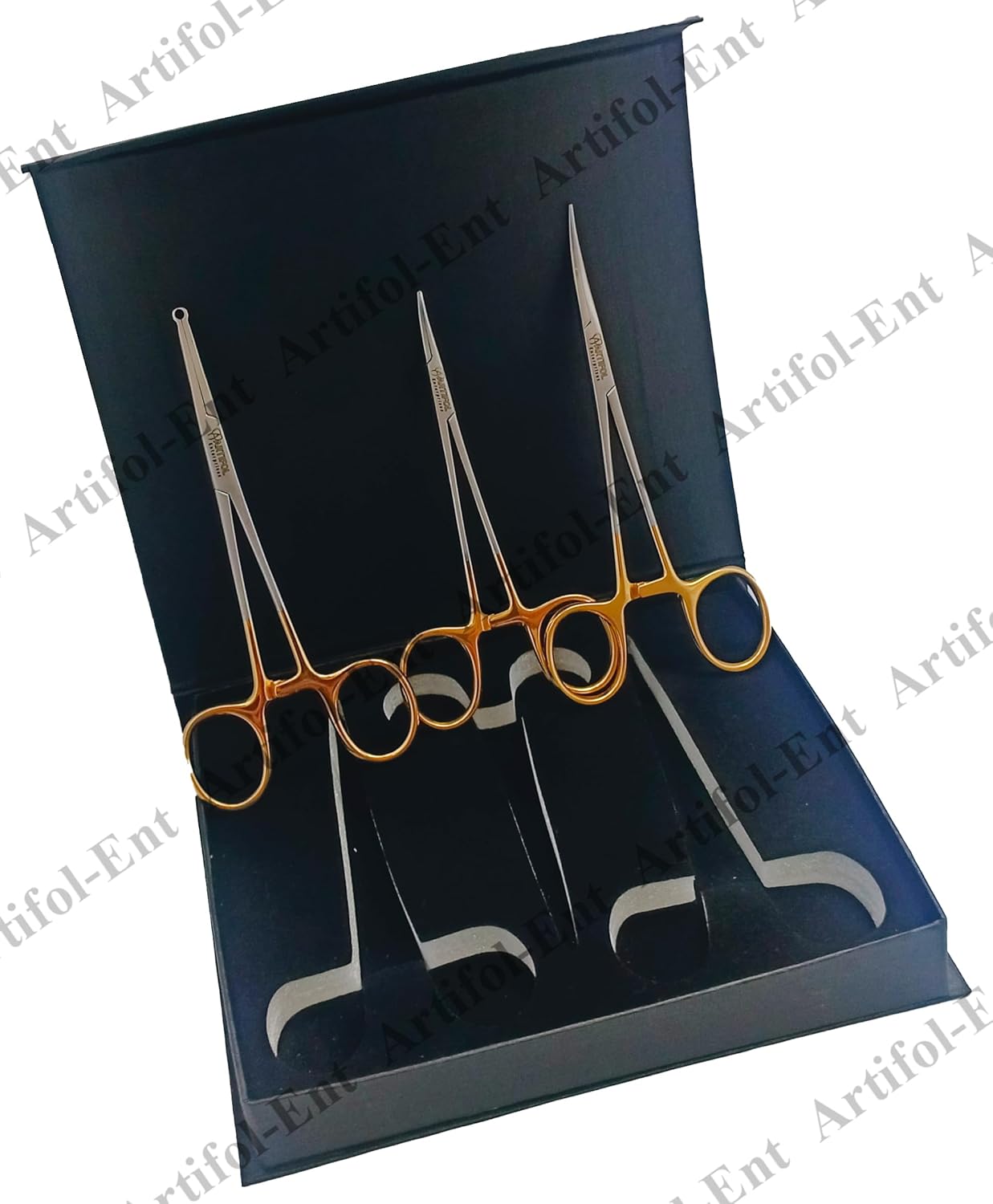 3-Piece No-Scalpel Vasectomy Fixator Forceps Kit – Reusable & Autoclavable Surgical Set | Blunt-Tip, Curved Precision & Grip Forceps Included