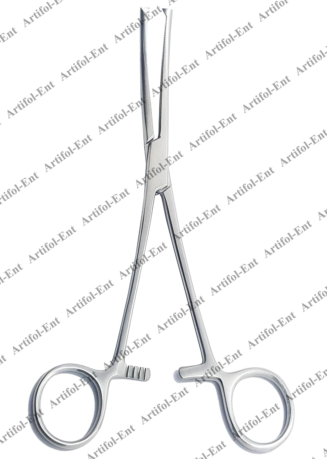 Rochester Ochsner Forceps Set – Curved 7" (18 cm) | 1×2 Teeth Kocher Clamps with Serrated Jaws | Stainless Steel – 3 Pcs #115910143