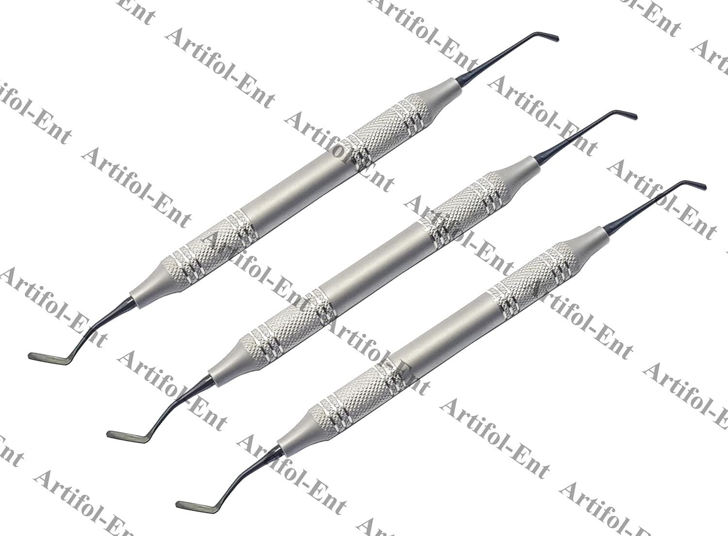 Rounded Plugger Tip Goldstin Flexy-Thin Composite Filling Instrument Set – 3 Pcs | Titanium Black-Coated Tips | Ergonomic Hollow Handle #TNCIGFT1