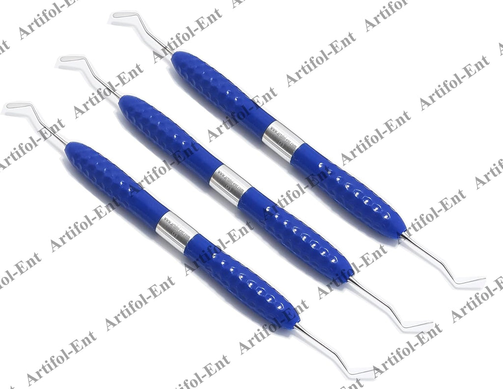 CT3 Zahnfüllungsinstrumente für Komposit – 17 cm (3er-Set) Doppelseitige Präzisionsspitzen | Blaue Silikongriffe | #CT3