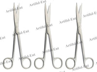 3-teiliges Set gebogener OP-Scheren – 20 cm Edelstahl | Scharfe Schneide &amp; ergonomisches Design für präzise chirurgische Eingriffe