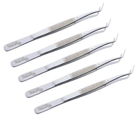 Pinzette dentali Marriiam – Punte angolate seghettate da 15 cm (set da 5 pezzi) Pinze curve in acciaio inossidabile lucidato per una manipolazione di precisione | #114500021-1