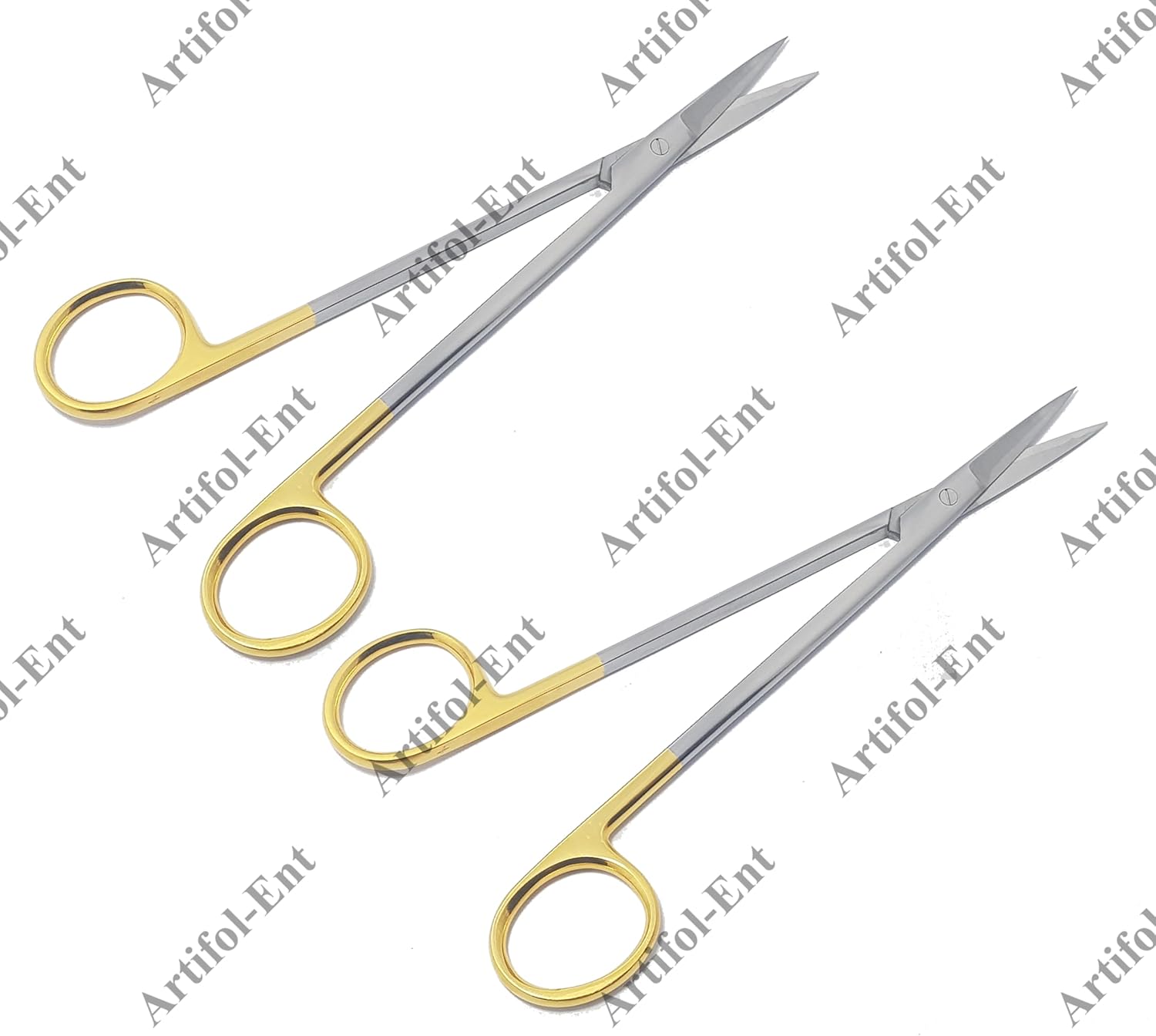 TC Kelly Scissors Set | 2-Piece Straight Scissors 16 cm | Tungsten Carbide Edges, Stainless Steel #S5002
