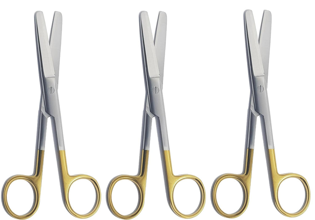 TC Operating Scissors – Straight B/B 14.5 cm (5.5") | Dressing Shears with Tungsten Carbide Blades & Gold-Plated Handles | Surgical Stainless Steel