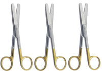 TC Operating Scissors – Straight B/B 14.5 cm (5.5") | Dressing Shears with Tungsten Carbide Blades & Gold-Plated Handles | Surgical Stainless Steel